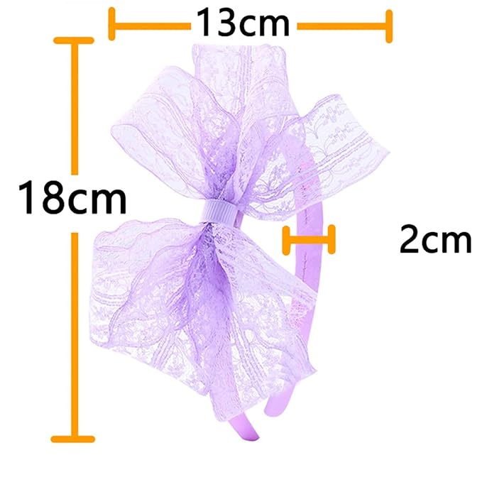 10pcs 80s Lace Headbands Bows 80s Costumes For Women Girls Neon Lace Headband Bulk Outfits Party Accessories