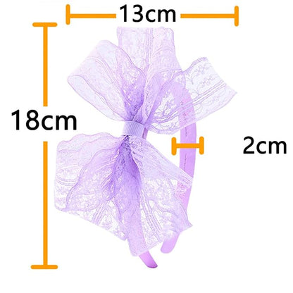 10pcs 80s Lace Headbands Bows 80s Costumes For Women Girls Neon Lace Headband Bulk Outfits Party Accessories