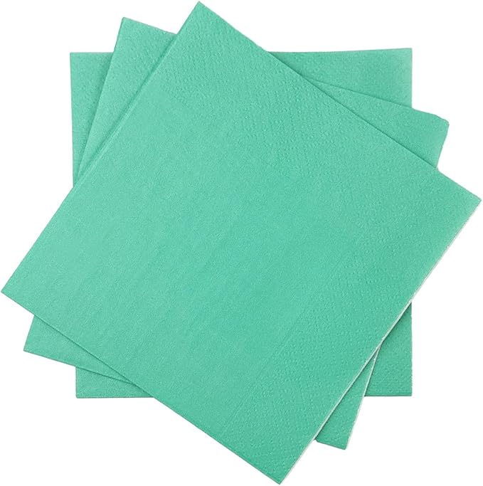 Teal Blue Cocktail Napkins 5 * 5inch disposable Beverage Napkin paper for Cocktail, Wedding, Dinner，Birthday Party Dessert Wine Paper Napkins（ 120 Count）