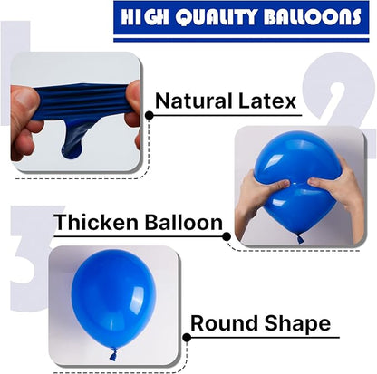 PartyWoo Royal Blue Balloons 101pcs of 12 Inch Dark Blue Latex Balloons for Wedding Baby Shower Gender Reveal Anniversary Graduation Under The Sea Men Birthday Bachelorette Party Decorations Blue-Y5