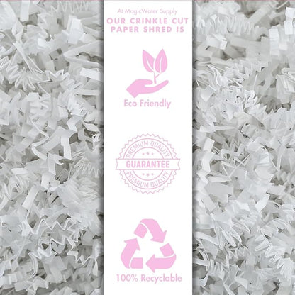 MagicWater Crinkle Cut Paper for Gift Baskets - 2LB White - Perfect for Shredded Paper Filler, Basket Filler, Gift Boxes, Bridesmaid Gifts, Christmas Stuffers & More – Ideal for All Occasions