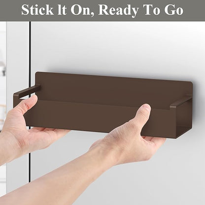 6 Pack Magnetic Spice Rack Organizer for Refrigerator and Oven, Brown Fridge Organizers and Storage for Kitchen