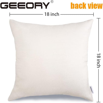 GEEORY Valentine's Day Love You More Home Sweet Home Throw Pillow Covers 18x18 Inch Set of 4, Eucalyptus Hearts Truck Stripes Decorative Farmhouse Wedding Cushion Case for Home Decoration G653-18