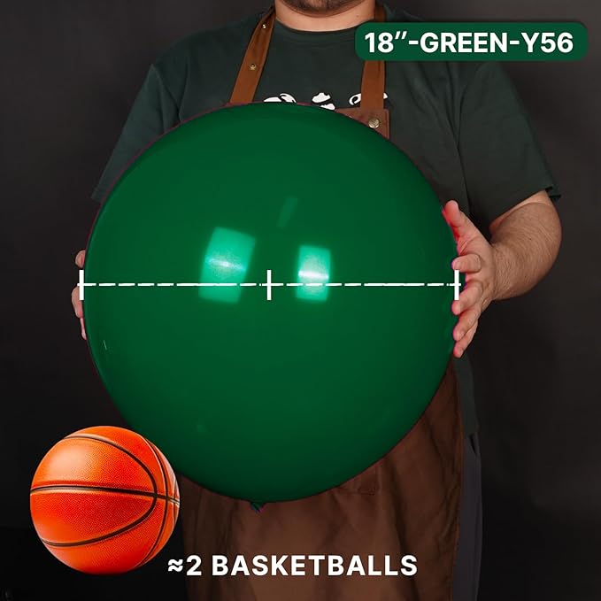 PartyWoo Dark Green Balloons 20pcs 18 Inch Emerald Hunter Forest Green Balloons for Wedding Boy Baby Shower Birthday Christmas Graduation Dinosaur Jungle Golf Theme Party Decorations Green-Y56