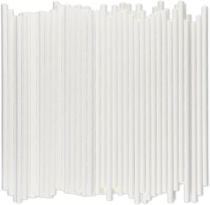 White Paper Drinking Straws Bulk, 1000 Counts, 7.75" Long, 0.24" Diameter - Restaurants and Bars Pack