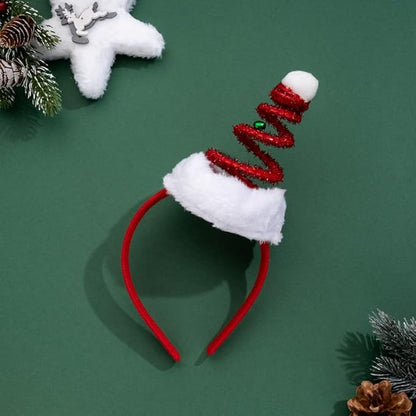 Madison Tyler Red Christmas Tree Headband for Women | Cute Spiral Triangle Christmas Tree | Lightweight Party Headband