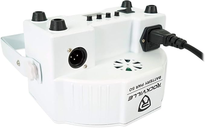 Rockville BATTERY PAR PACK 50 WHITE 20W Rechargeable Wash Lights (10), RGB Color Mixing, Wireless DMX, Remote Included, for DJs and Event Lighting