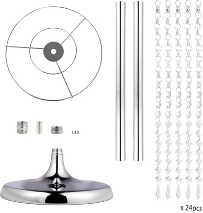 Set of 10 Luxury Crystal Metal Flower Stand - 35.4inch Tall Wedding Centerpieces for Tables, Parties, Wedding Waypoints, Home Decor（Silver,10pcs）