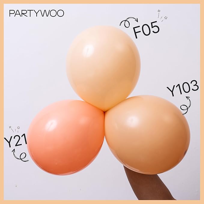 PartyWoo Nude Balloons 101pcs 12 Inch Apricot Boho Fall Neutral Latex Helium Balloons for Graduation Wedding Anniversary Birthday Boy Baby Shower Woodland Boho Theme Party Decorations Brown-F05