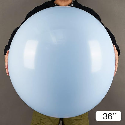 PartyWoo Baby Blue Balloons 4pcs 36 Inch Light Pastel Sky Aqua Blue Balloons for Graduation Baby Shower Gender Reveal Weddings Easter Birthday Bachelorette Anniversary Party Decorations Blue-Q13