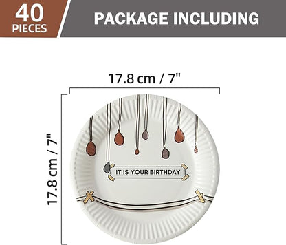 40 PCS It Is Your Birthday Disposable Plates 7”, The Office Merchandise Paper Plates Birthday Party Decoration, Party Supplies for The Office TV Show Fans, Coworkers, Family and Friends
