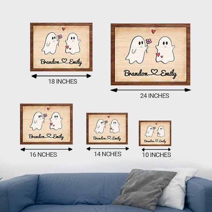Personalized Forever My Boo Wooden Sign, Ghost Couple Gift, Cute Boo Couples Sign, Custom Names For Couples, Halloween Decor for Couples, Birthday Gift for Boyfriend or Girlfriend Wood Sign sign/2