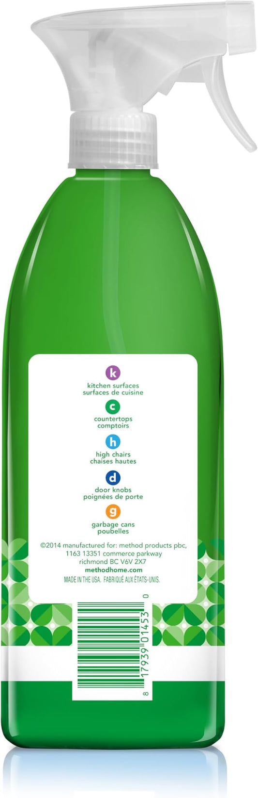 Method Antibacterial All-Purpose Cleaner Spray, Bamboo, Kills 99.9% of Household Germs, 28 Fl Oz (Pack of 4)