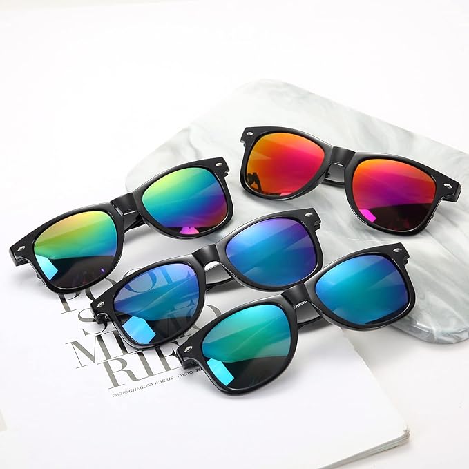 Fsmiling Black Sunglasses Bulk Adult Party Sunglasses 80s Glasses Shades for Men Women Party Favors-15Pack,UV Protection