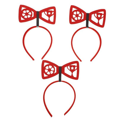 LIFKOME 3pcs Football Head Boppers Soccer Themed Hairbands with Bowknot Design for Festival Party Cheerleading Sports Accessories