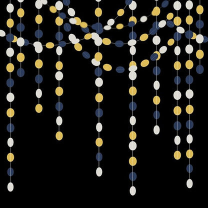 Navy-Blue Ivory-White Gold Party-Decorations Garland - 52Ft Graduation 2025 Hanging Paper Banner Streamers,Farewell Wedding Bachelorette Engagement Men Nautical Birthday Decor Panduola