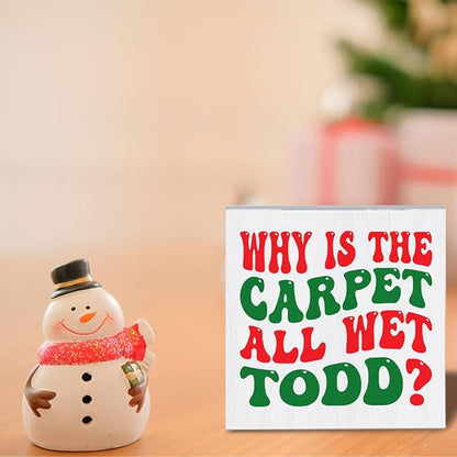 Christmas Holiday Decor for home Christmas Vacation Decorations for Living room Kitchen Xmas Vacation Decorations Merry Xmas Decor for Table 5 x 5 Inches
