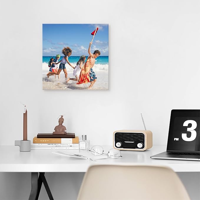 DBLAKI Personalized Custom Canvas Prints - Custom Framed Canvas Prints With Your Photos,Printed Photo To Canvas Wall Art Ideal for Home Decor Gifts Keepsakes 18" x18"