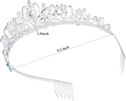 Sparkling Crystal Princess Tiaras for Women Girl Crown Queen Headband Fashion Headpiece for Wedding Birthday Bride Bridal Prom Party Hair Accessories Valentines Mothers Day Gifts
