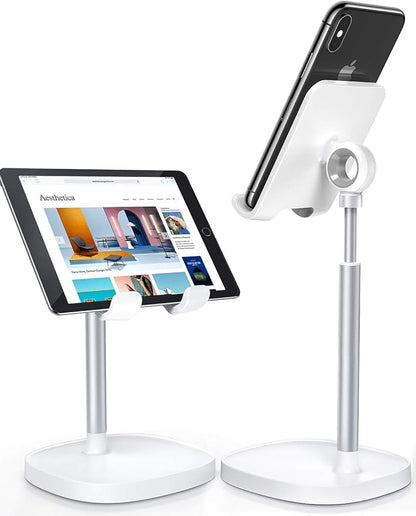LISEN Cell Phone Stand Adjustable Phone Holer for Desk, Computer Office Desk Accessories for iPhone 16 Holder Women Kitchen Essentials Fits All Mobile Phones Switch Kindle iPads Tablet 4-10in
