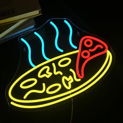 Lucunstar Pizza Neon Sign Vibrant Italian Slice LED Wall Decor for Restaurants Home Kitchens Gifts Energy-Efficient Ideal Gift for Kids Boys Girls and Pizza Lovers