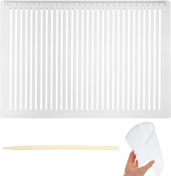 Straight Line Stencil with Wooden Scratching Pen, 0.35inch Spacing, Plastic Writing Guide Template Line Drawing Stencil Template for Journaling, Calligraphy Stencils Line Stencils for Drawing