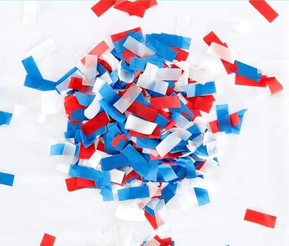 Ultimate Confetti, Red, White and Blue Biodegradable Confetti - Rectangular Flame-Resistant Tissue Paper Confetti for Cannon and Launcher use – Best for Gender Reveal, and Parties - 20 lb, 320 oz