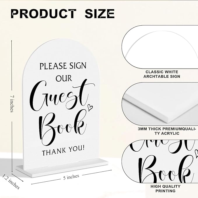 Guest Book Sign Please Sign Our Guestbook Signs Wedding Signs for Engagement Bridal Shower Ceremony Reception Event Party Table Acrylic Decor