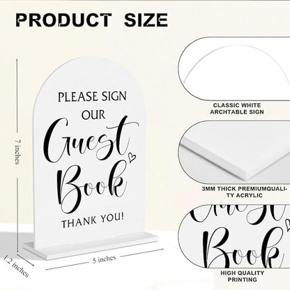 Guest Book Sign Please Sign Our Guestbook Signs Wedding Signs for Engagement Bridal Shower Ceremony Reception Event Party Table Acrylic Decor