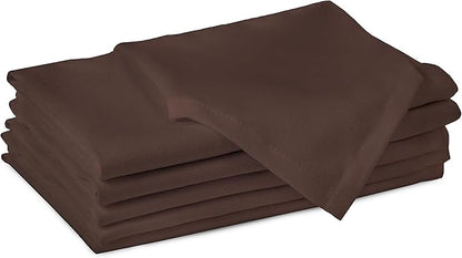 Encasa XO Dark Taupe Cloth Napkins Set of 6, 17"x17" | Solid Color Cotton Dinner Napkins | Washable & Reusable Napkins for Dining Table Fall Decoration, Holiday & Christmas Festivals