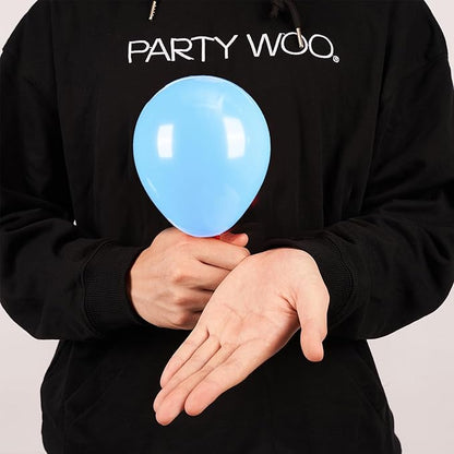 PartyWoo Light Blue Balloons 50pcs 5 Inch Small Mini Baby Pastel Sky Aqua Blue Balloons for Graduation Baby Shower Gender Reveal Weddings Anniversary Birthday Bachelorette Party Decorations Blue-Y4
