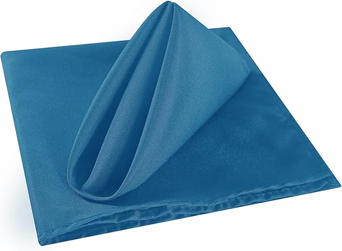 Cloth Napkins 17x17 inch Washable Polyester Dinner Napkins Soft Table Napkins for Wedding Party Dining Banquet(Mediterranean Blue,25PCS)