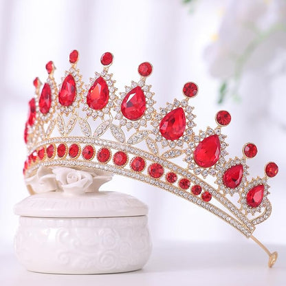 FORSEVEN Crystal Tiaras and Crowns for Women - Wedding and Birthday Party Princess Crown Hair Accessories - Bride Rhinestone Headband Halloween Decorations Hairband