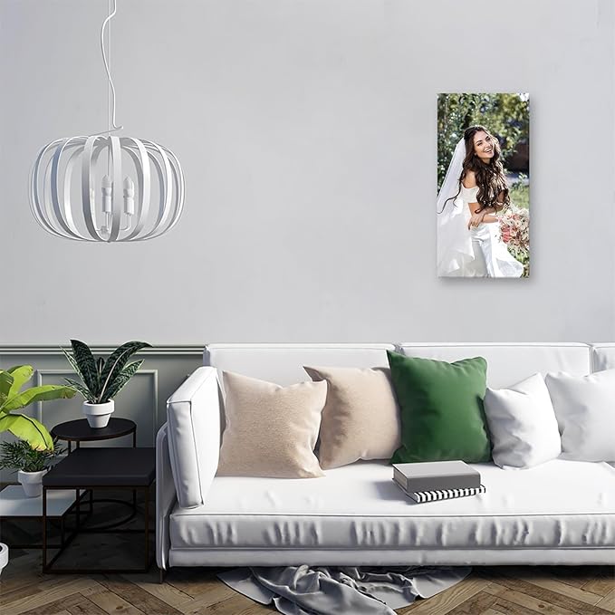 DBLAKI Personalized Custom Canvas Prints - Custom Framed Canvas Prints With Your Photos,Printed Photo To Canvas Wall Art Ideal for Home Decor Gifts Keepsakes 12" x24"