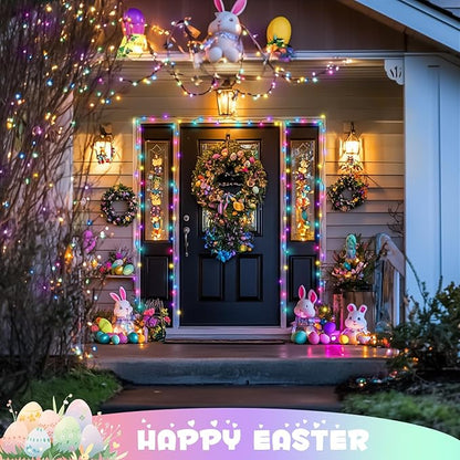 JMEXSUSS 200 LED 66ft Easter Lights String Green Wire, Pastel String Lights Plug in for Spring Bedroom Window Tree Room Outdoor Indoor Party for Easter Decorations