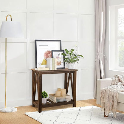 End Side Table with Storage Shelf Rectangle Narrow Nightstand Console Tables Brown Smooth End Table for Small Spaces Industrial Accent Side Table for Living Room Bathroom Bedroom