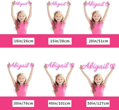 Custom Neon Name Sign for Wall - Personalized Led Letters Bar Wedding Lights Signs for Girls Bedroom Wall Decor - Battery Customized Light Up Letter Business Logo Mirror Sign Kids Room Halloween Gifts