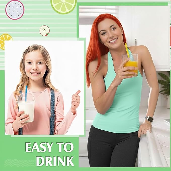 700 Pcs Jumbo Straws (0.43" Diameter × 9" Long) Plastic Straws Individually Wrapped, Colorful Disposable Drinking Straws for Bubble Tea, Smoothies, Juice, and Party Beverages
