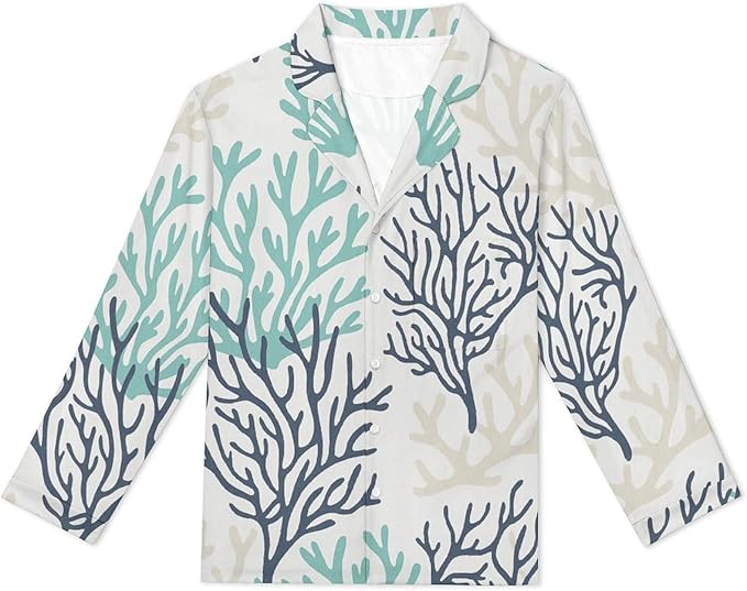Lemons Leaves Ceramic Style Womens Pajama Set Long Sleeve Pajamas Top And Pants Soft Loungewear Pjs Sets