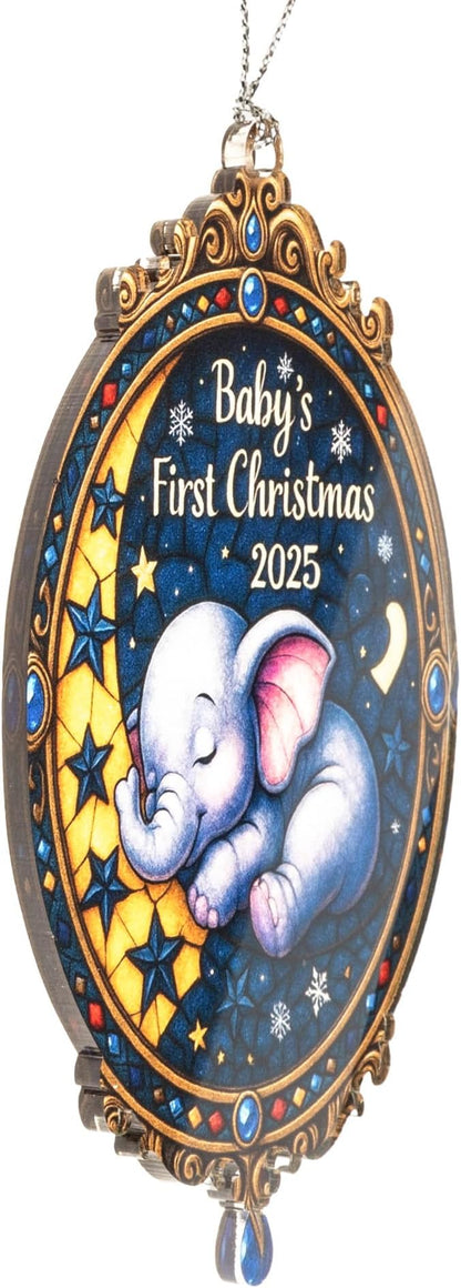 Baby’s First Christmas 2024 Ornament – Baby Ornament – Baby Gifts – Nursery Decor – Christmas Ornament – Christmas Ornament 2025 – White Elephant Gifts - Xmas Tree Funny Decoration RUSATEN Baby2