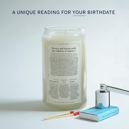 Birthdate Candles, August 3 - Leo Zodiac Scented Candles Birthday Gift - Rosemary, Chamomile & Shea Scent - All-Natural Soy & Coconut Wax, 60-80 Hour Burn Time - Made in USA
