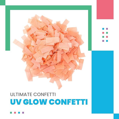 UV Glow Biodegradable Tissue Confetti, Orange Color – Ultimate Confetti Fluttering Tissue Paper for Confetti Cannon and Launcher Use, Table Decorations, and More (20 Handfuls per Bag, 1 lb)