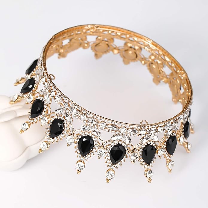 FORSEVEN Queen Crown Rhinestone Wedding Crowns and Tiaras for Women Costume Party Hair Accessories Princess Birthday Crown Crystal Bridal Crown Christmas Decorations Headband