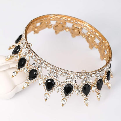 FORSEVEN Queen Crown Rhinestone Wedding Crowns and Tiaras for Women Costume Party Hair Accessories Princess Birthday Crown Crystal Bridal Crown Christmas Decorations Headband