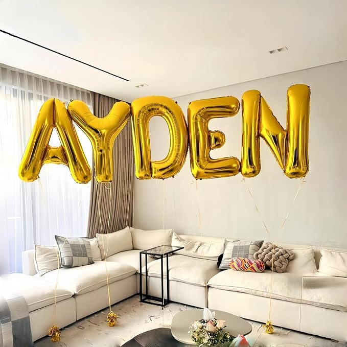 40 Inch Gold Alphabet Balloons, Large Mylar Self-Inflating Custom Letter Q Decor for Men Women Birthday Party Decorations Supplies