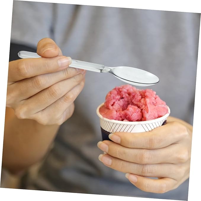 100pcs Disposable Party Spoons Individually Wrapped Plastic Dessert Ice Cream Cake Spoons for Home Restaurant Events Portable Lightweight and Safe