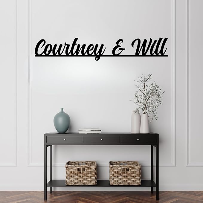 Personalized Metal Couples Sign – Custom Romantic Home Décor Featuring Two Names, Elegant Bedroom Accent for Weddings, Anniversaries, or Engagement Celebrations