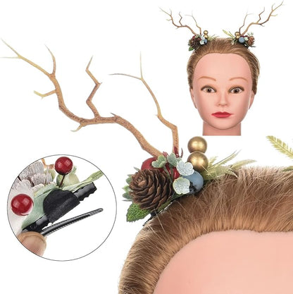 TOECWEGR Christmas Reindeer Antlers Headband Hair Clips Hair Hoop Girl Holiday Beauty Headdress