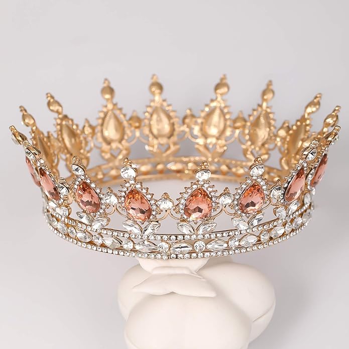 FORSEVEN Queen Crown Rhinestone Wedding Crowns and Tiaras for Women Costume Party Hair Accessories Princess Birthday Crown Crystal Bridal Crown Christmas Decorations Headband