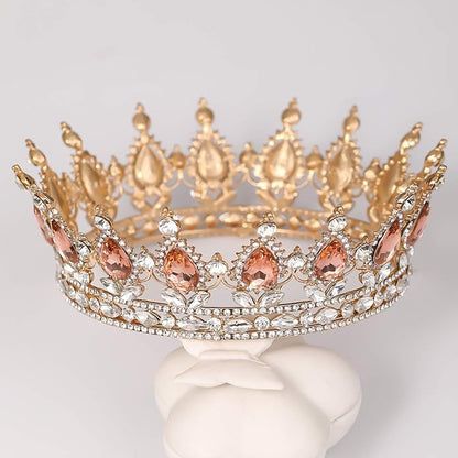 FORSEVEN Queen Crown Rhinestone Wedding Crowns and Tiaras for Women Costume Party Hair Accessories Princess Birthday Crown Crystal Bridal Crown Christmas Decorations Headband